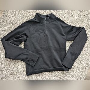 Victoria's Secret Pink Quarter Zip Long Sleeve Active Top M/L Black